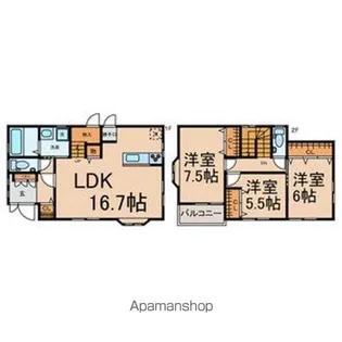 愛知県名古屋市名東区豊が丘【一戸建】の間取り