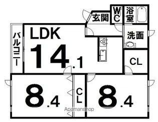 WEST202【2階】の間取り