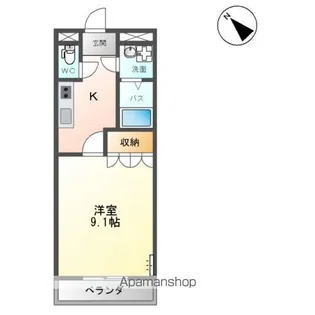 ビューパートK【1階】の間取り