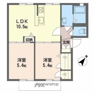 フレグランス浜寺【1階】の間取り