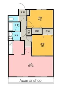 ヒルサイド露越【4階】の間取り