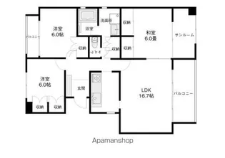 グランフォルム泉野【204号室】の間取り