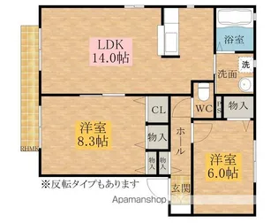 記念石台【A102号室】の間取り