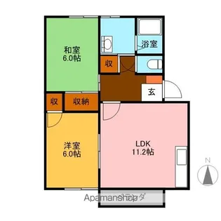 モンシャトー可児C【1階】の間取り