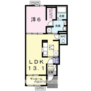 メリー エスペランデ【1階】の間取り