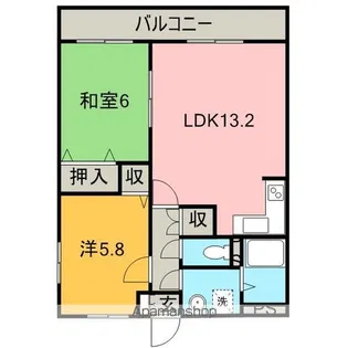 ラフィーネ口熊野【103号室】の間取り