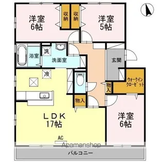 メゾンソレイユ A棟【2階】の間取り