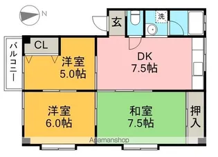 ハイツ薫Ⅱ【2階】の間取り