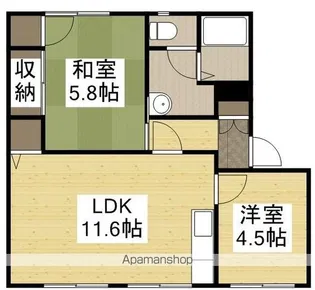 ロイヤルスクエアC【1階】の間取り