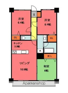 ライオンズマンション春日公園【7階】の間取り