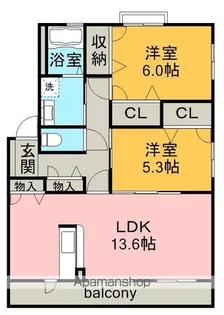 ウィンダミア1番館2番館【2階】の間取り