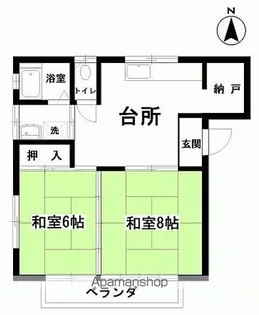 サンシティ湯の花【201号室】の間取り