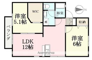 グリーンハイツ B棟【102号室】の間取り