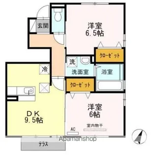 オレンジハウス B【1階】の間取り