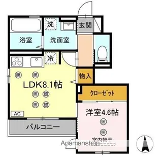 パル中倉【1階】の間取り
