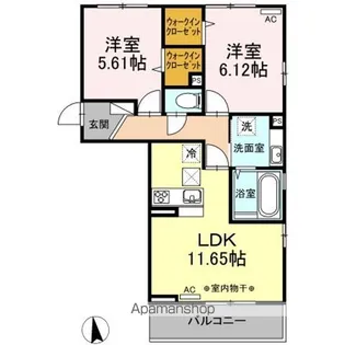 ティアレ上石田【2階】の間取り