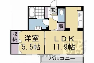 シャーメゾンガーデン伏見稲荷【103号室】の間取り
