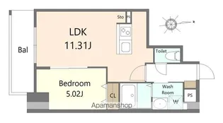 コージーコート浜大津【805号室】の間取り