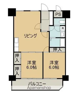 郡家グリーンハイツ【303号室】の間取り