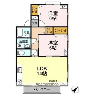セジュール吉岡 E棟【2階】の間取り