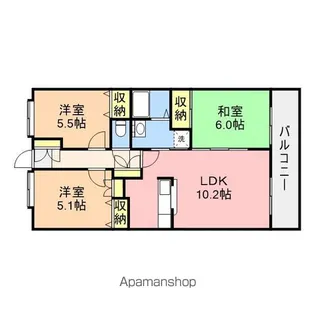 ボナール浜松イースト館【3階】の間取り