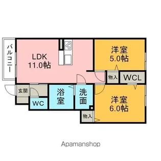 アイリスハイツ【1階】の間取り