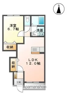 ルミエール・エス【1階】の間取り