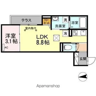 コルツァ蓮根【1階】の間取り