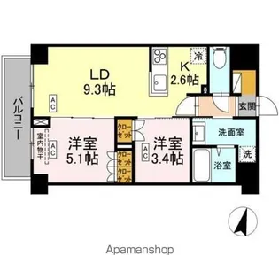 ロイジェント西新井【1階】の間取り