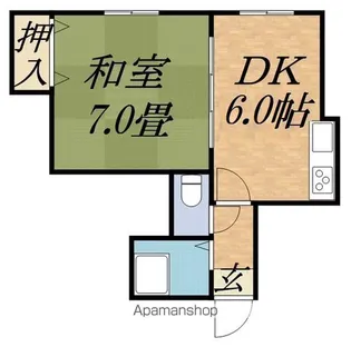 リリーハイツE棟(リリーハイツイートウ)【6号室】の間取り