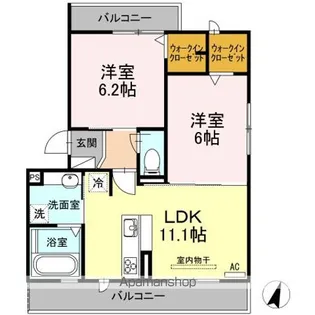 KS’(ケイエス) A【2階】の間取り