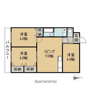 GRACIA−Ⅱ【202号室】の間取り