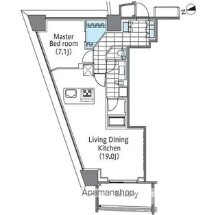 コンフォリア新宿イーストサイドタワー【13階】の間取り