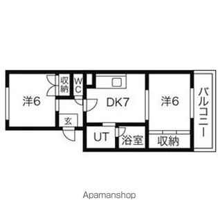 杜栄マンションS棟【1階】の間取り