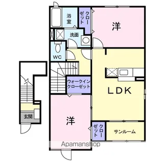 プロムナード・ゴチB【2階】の間取り