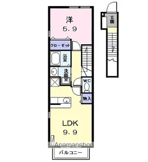 カフェオーレBAN Ⅰ【2階】の間取り