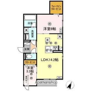 DーAXIS旭 A棟【1階】の間取り