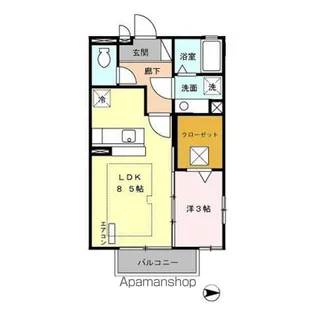 福島県郡山市図景1丁目【アパート】の間取り