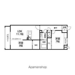 レジデンシャルイズミ【304号室】の間取り