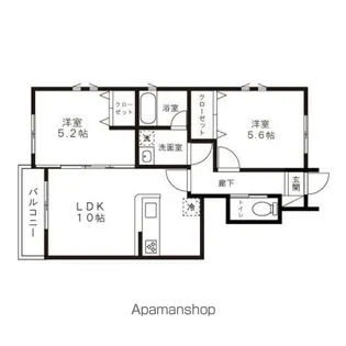 セレーナ【102号室】の間取り