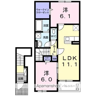 リリーB【2階】の間取り