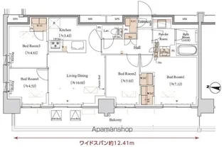 ブランシエスタ木場【3階】の間取り