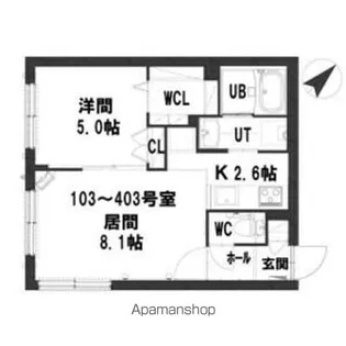 グランメール本郷通7B【4階】の間取り