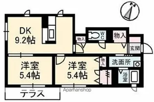 北山荘 A棟1【101号室】の間取り