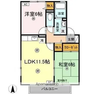 セジュール西屋 B棟【2階】の間取り