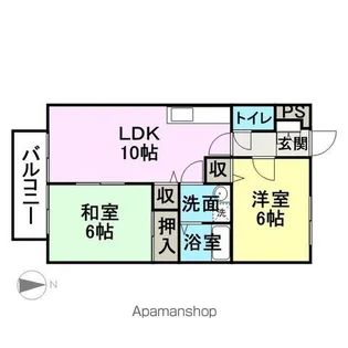 サンガーデン舞原【A202号室】の間取り