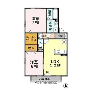 セジュール直江 D【2階】の間取り