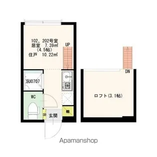STAGE 北新宿【2階】の間取り