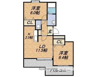 グランドール北2条【105号室】の間取り