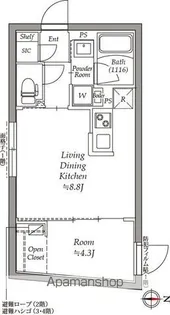 グローリオシェルト永福町【4階】の間取り